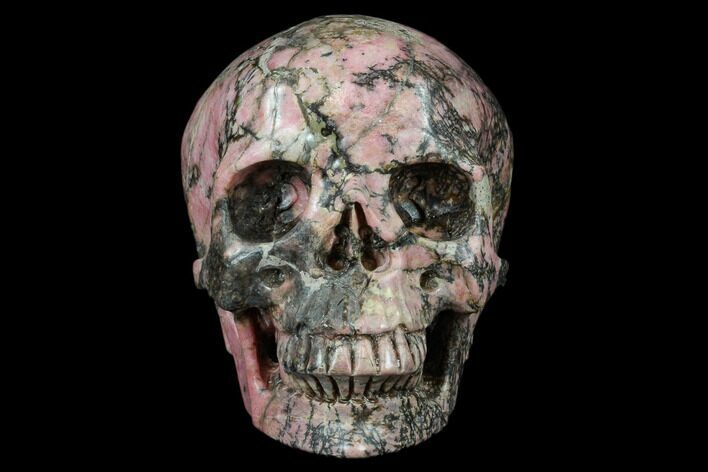 Realistic, Carved Rhodonite Skull #116697